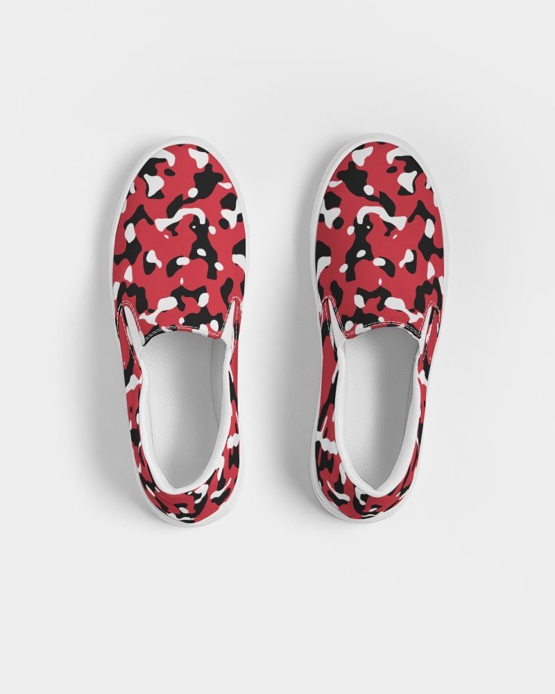 Trinidad & Tobago Flag Camo Women's Slip-On Canvas Shoe - Conscious Apparel Store