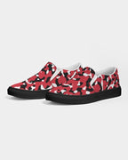 Trinidad & Tobago Flag Camo Women's Slip-On Canvas Shoe - Black - Conscious Apparel Store