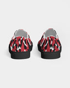 Trinidad & Tobago Flag Camo Women's Slip-On Canvas Shoe - Black - Conscious Apparel Store
