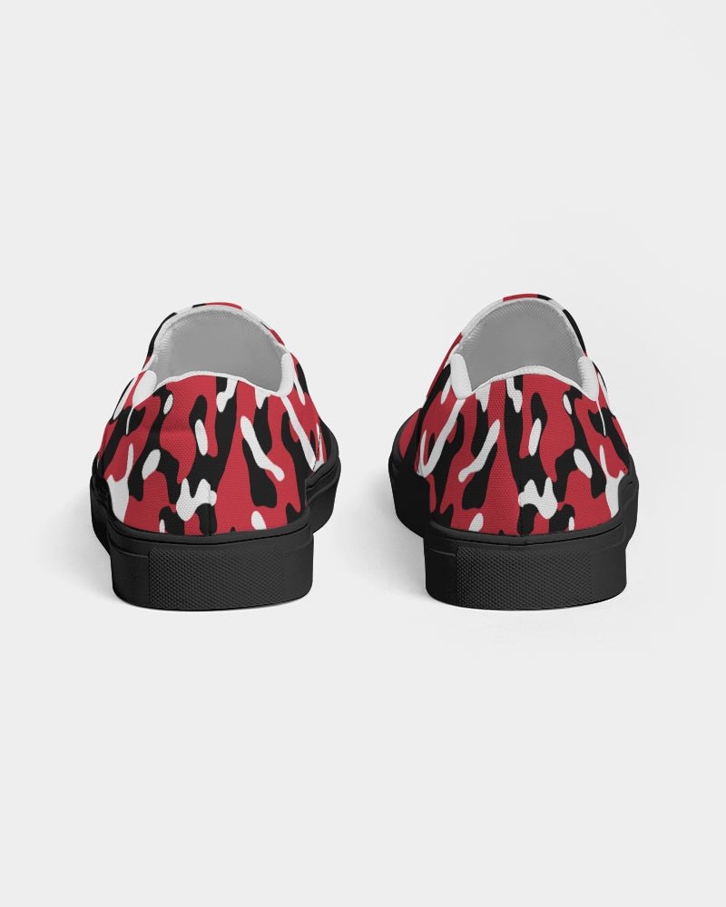 Trinidad & Tobago Flag Camo Women's Slip - On Canvas Shoe - Black - Conscious Apparel Store
