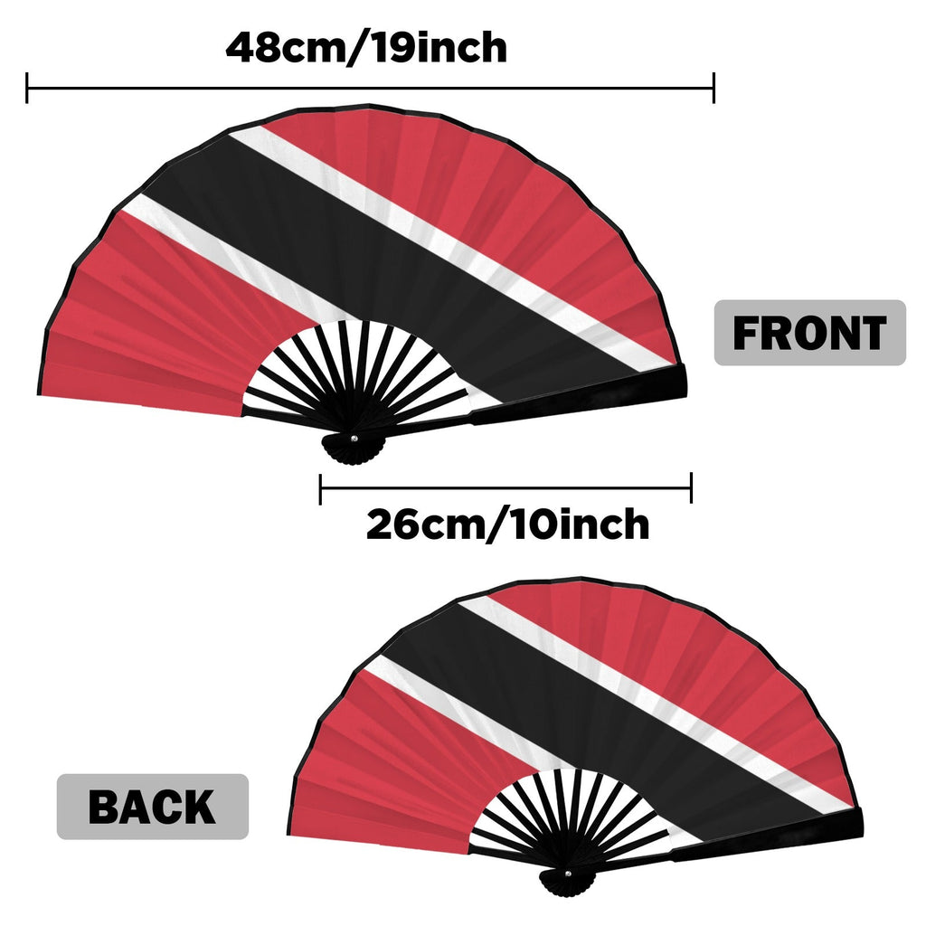 Trinidad & Tobago Flag Double-Sided Custom Folding Fan - Conscious Apparel Store