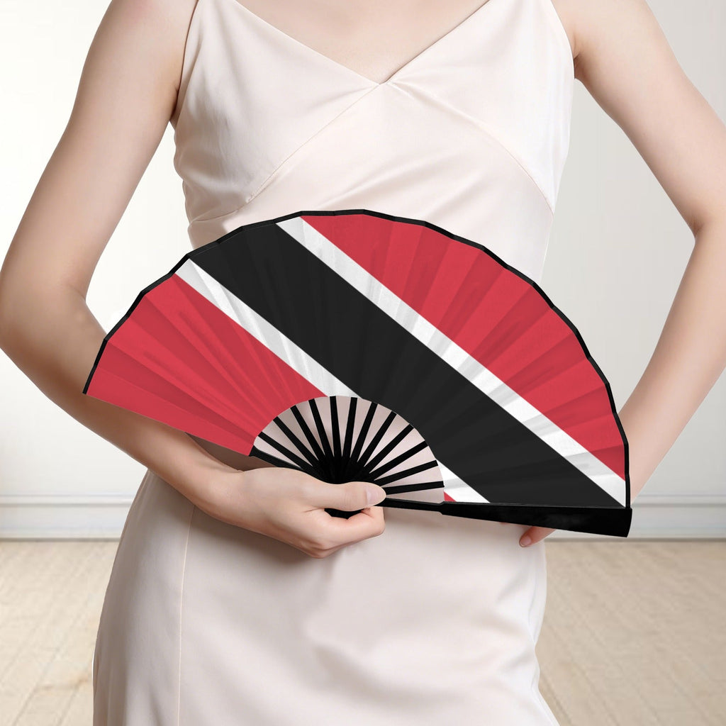 Trinidad & Tobago Flag Double-Sided Custom Folding Fan - Conscious Apparel Store