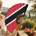 Trinidad & Tobago Flag Double-Sided Custom Folding Fan - Conscious Apparel Store