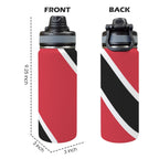 Trinidad & Tobago Flag Insulated Water Bottle with Dual - Use Lid (18oz) - Conscious Apparel Store