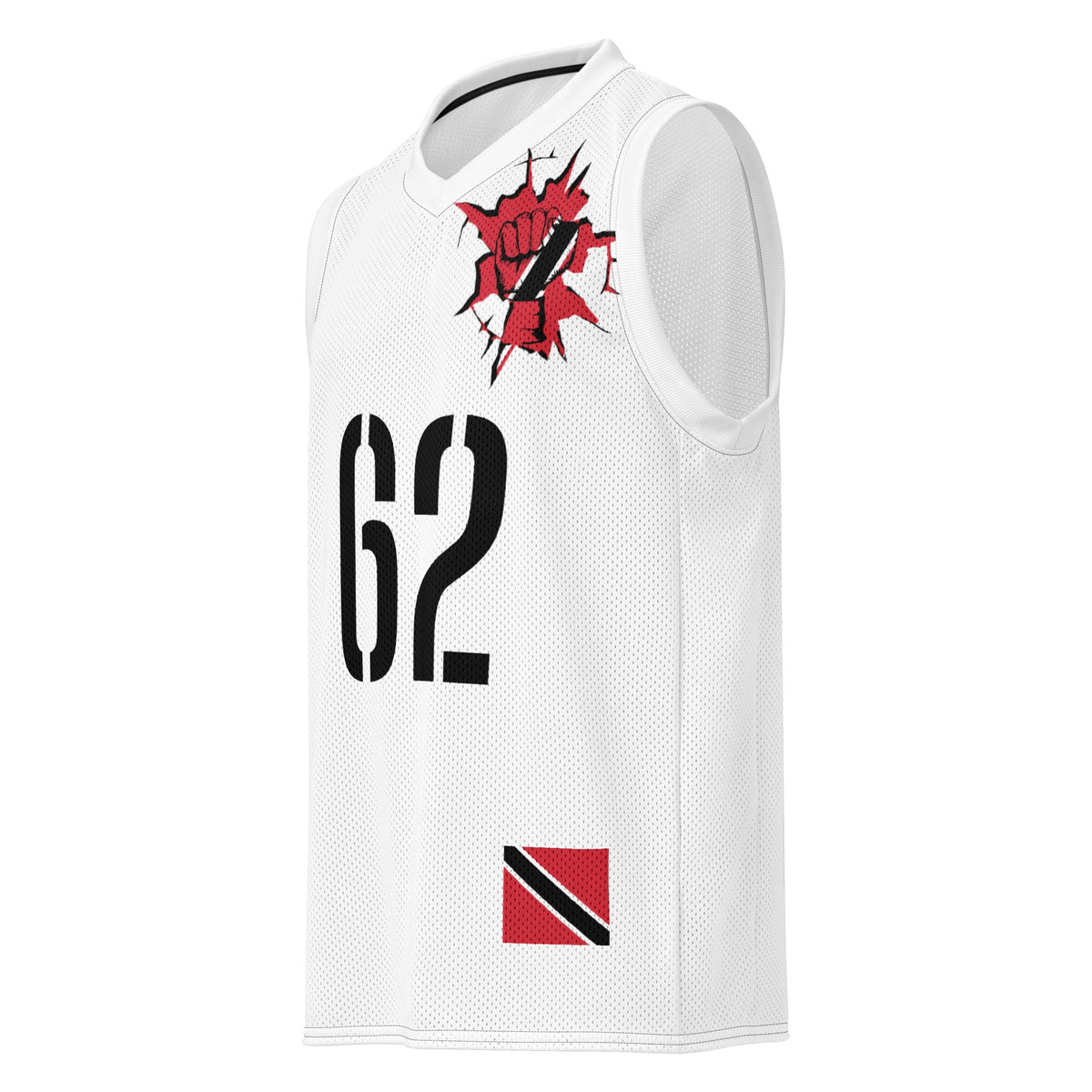 Trinidad & Tobago Flag (White) Premium Sport Jersey Tank Top - Conscious Apparel Store