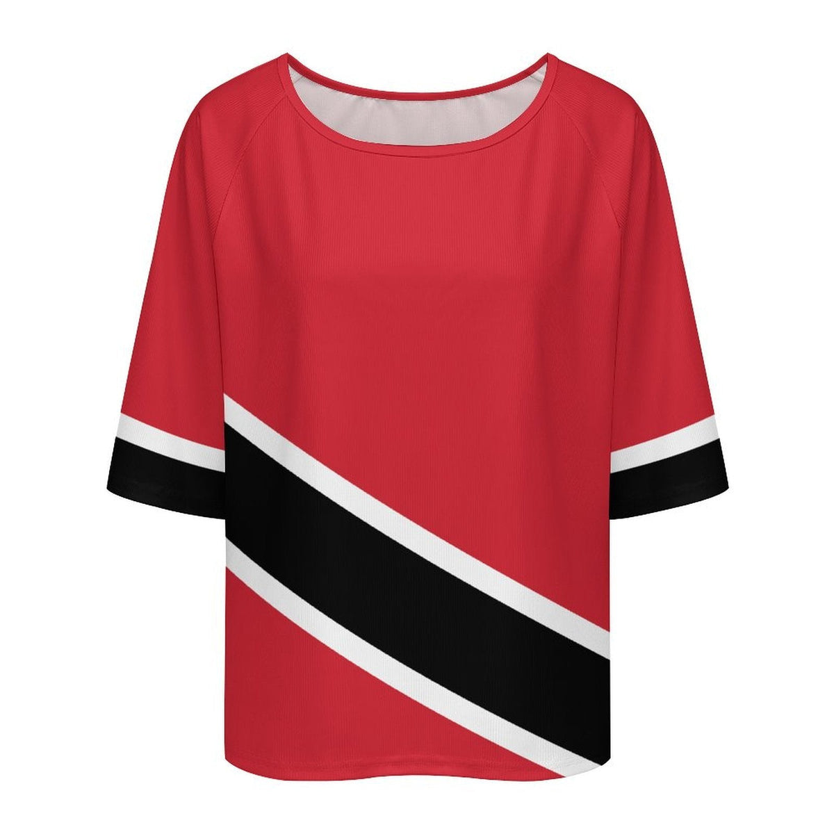 Trinidad & Tobago Flag Women’s Loose Half-Sleeve Boat Neck T-Shirt - Conscious Apparel Store