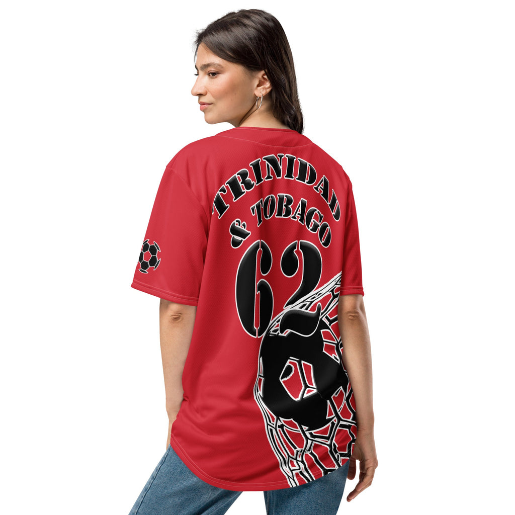 Trinidad & Tobago Football Themed Button-Down Sport Jersey - Conscious Apparel Store