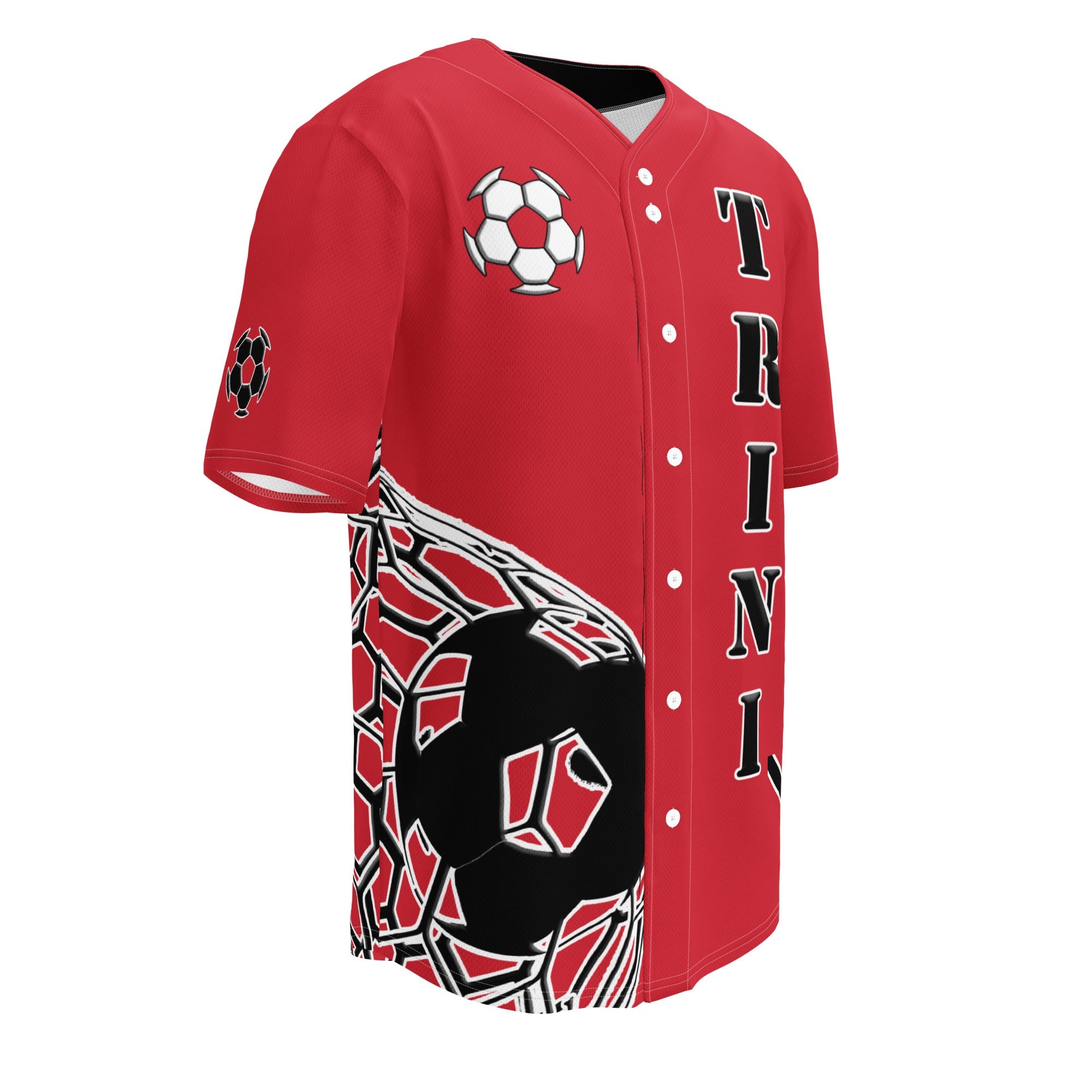 Trinidad & Tobago Football Themed Button-Down Sport Jersey - Conscious Apparel Store