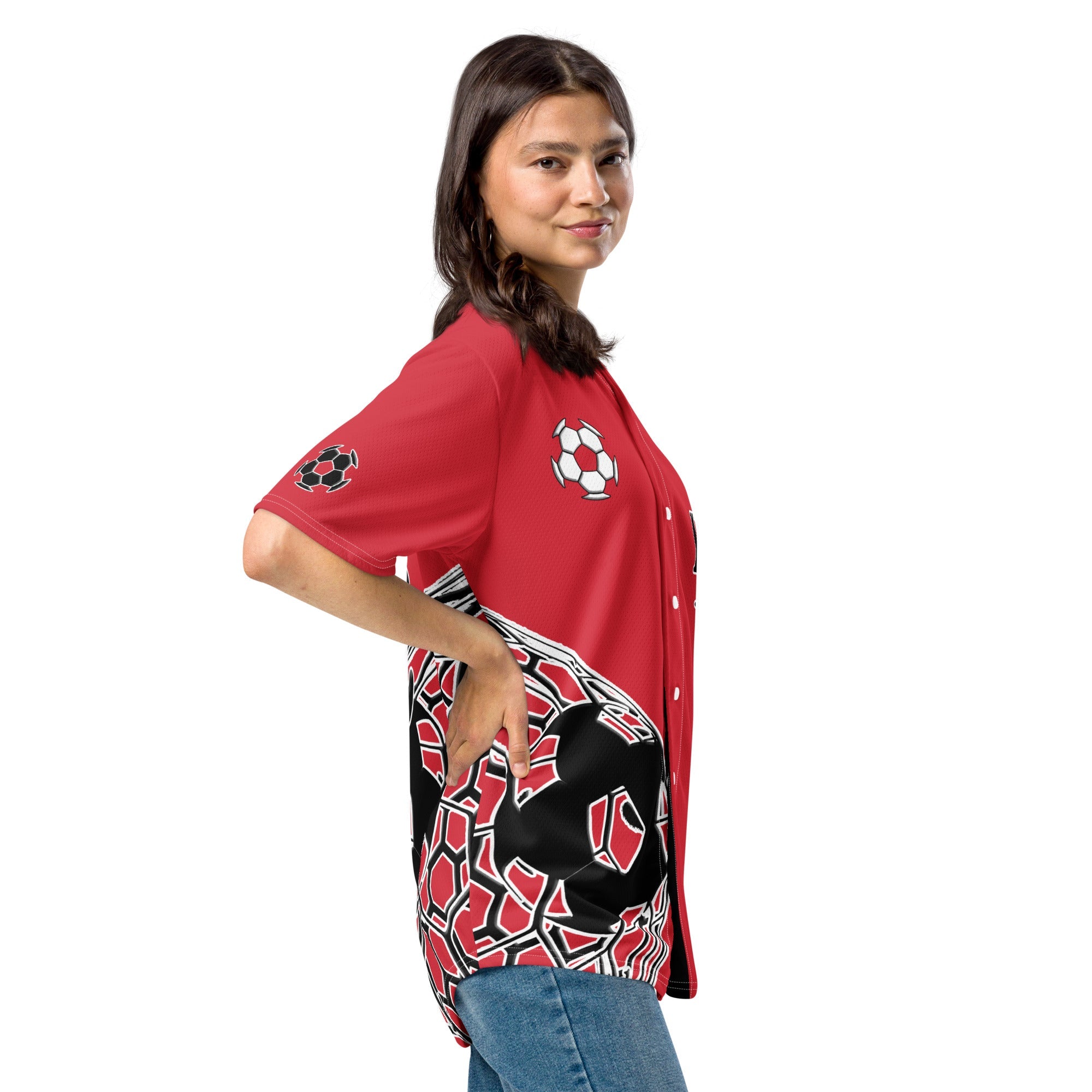 Trinidad & Tobago Football Themed Button-Down Sport Jersey - Conscious Apparel Store