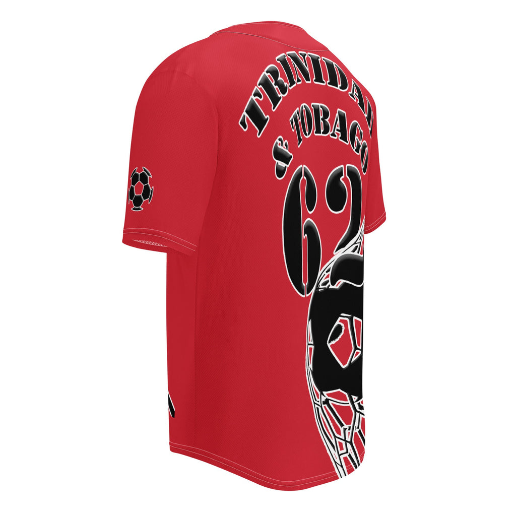Trinidad & Tobago Football Themed Button-Down Sport Jersey - Conscious Apparel Store