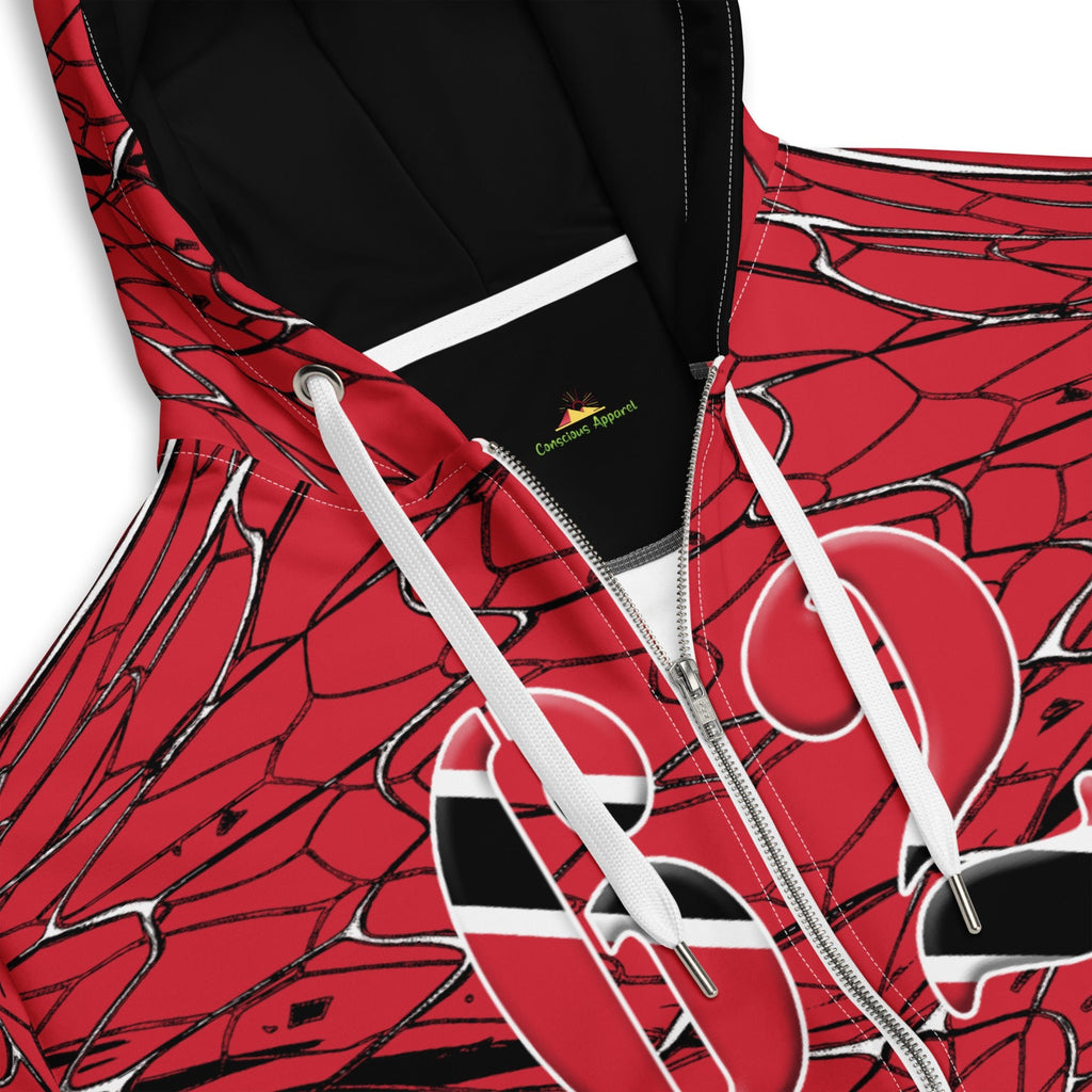 Trinidad & Tobago Football Unisex zip hoodie - Conscious Apparel Store