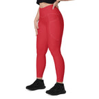 Trinidad & Tobago Red Leggings with pockets - Conscious Apparel Store