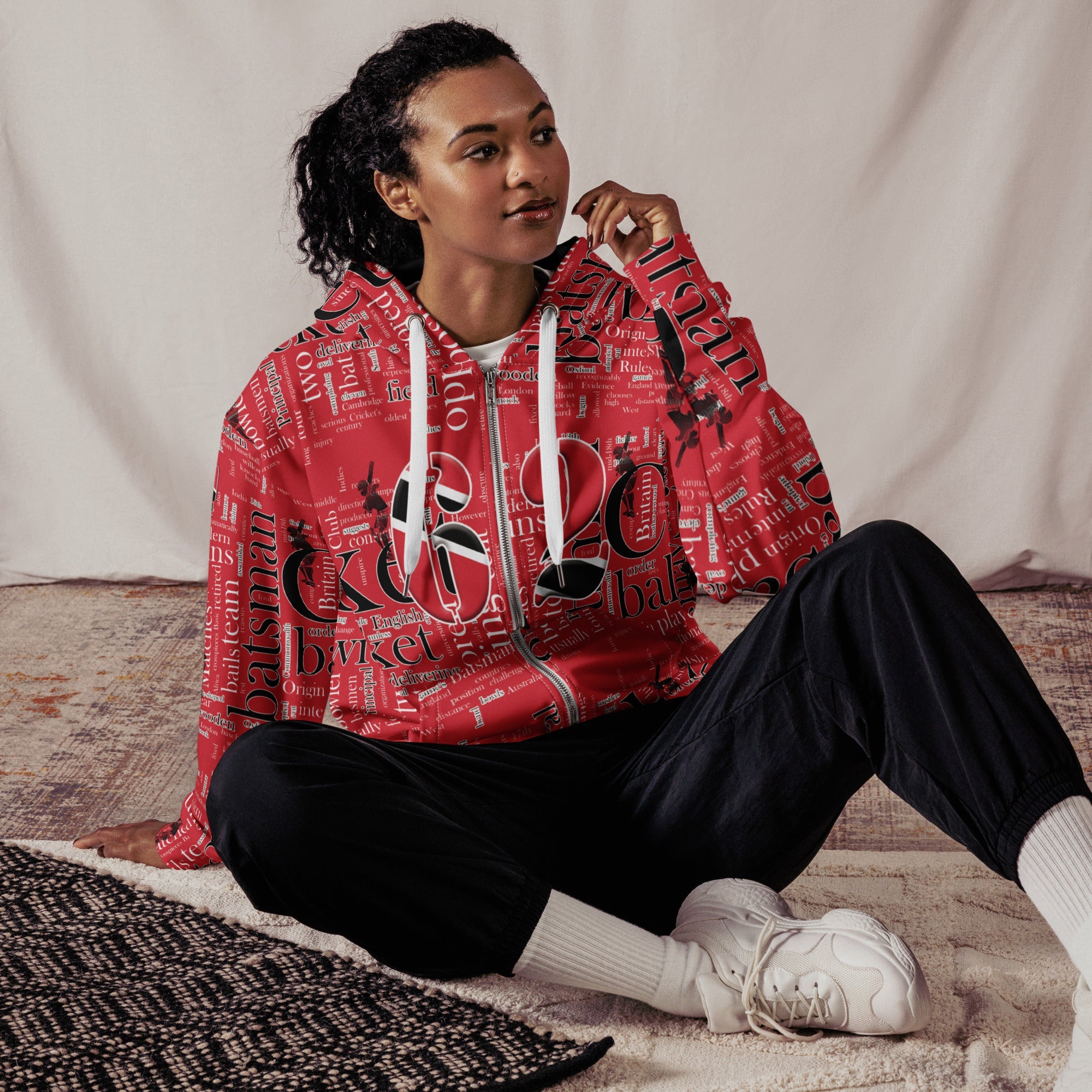 Trinidad & Tobago (WI) Cricket Unisex zip hoodie - Conscious Apparel Store