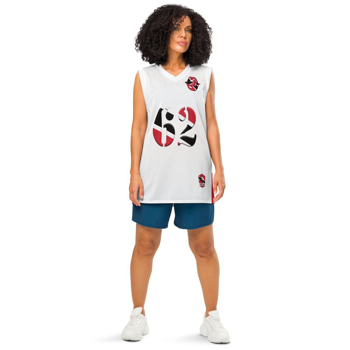 Trinidad & Tobago Women's (White) Premium Tank Top Sport jersey - Conscious Apparel Store
