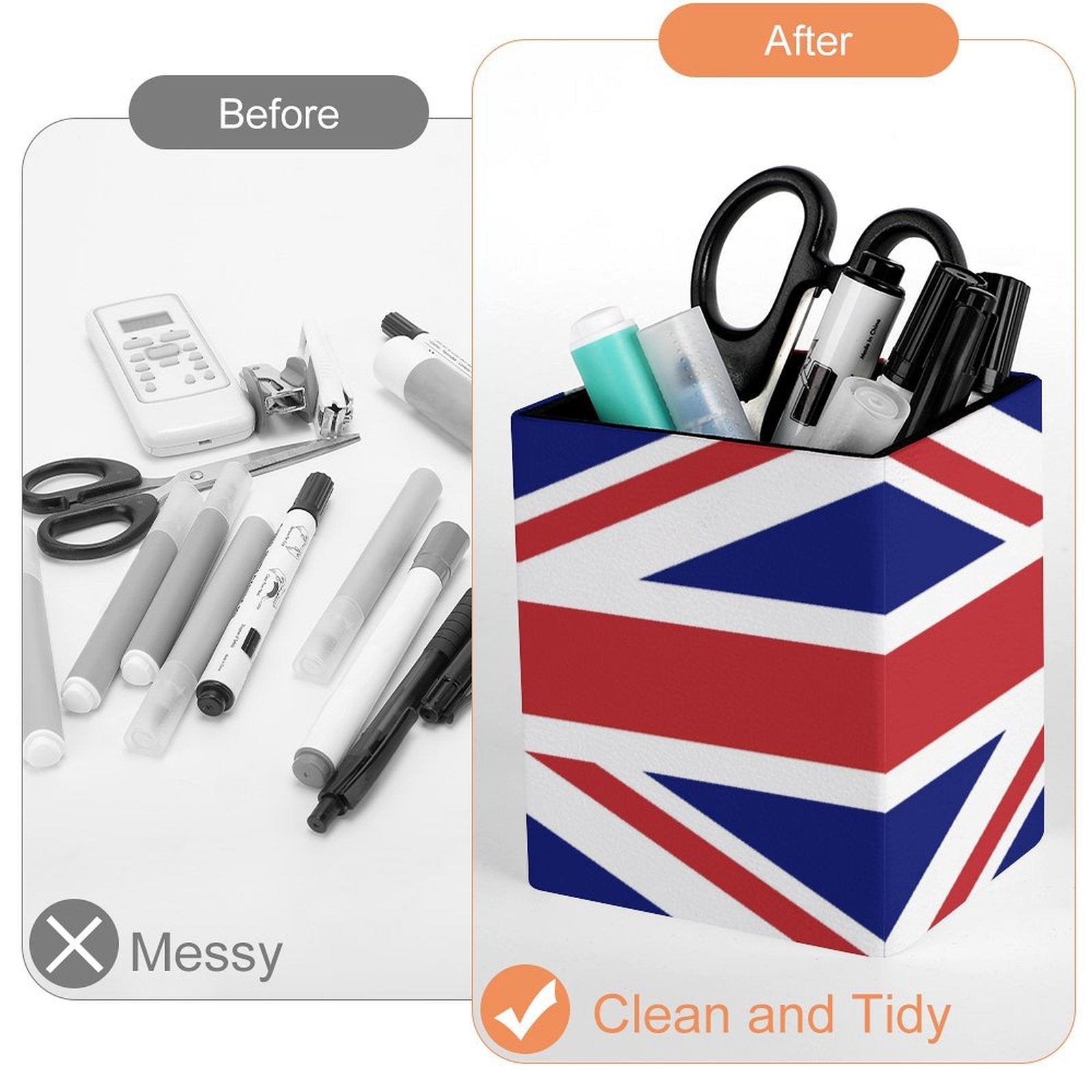 United Kingdom Flag Square Pen Holder - Conscious Apparel Store