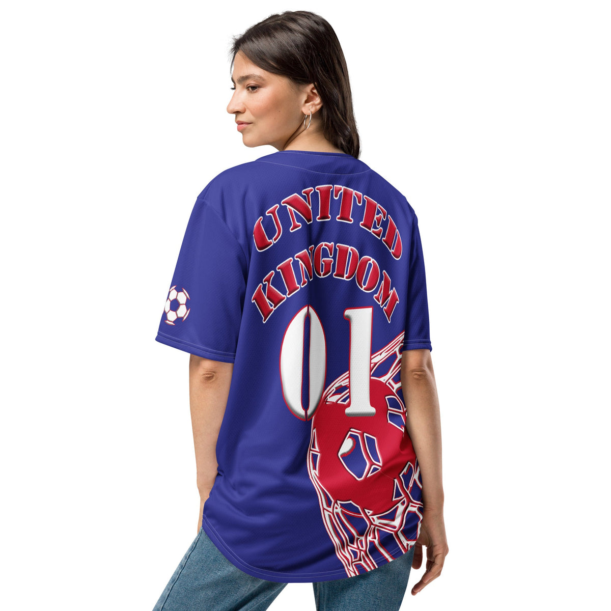 United Kingdom Football Themed Button-Down Sport Jersey - Conscious Apparel Store
