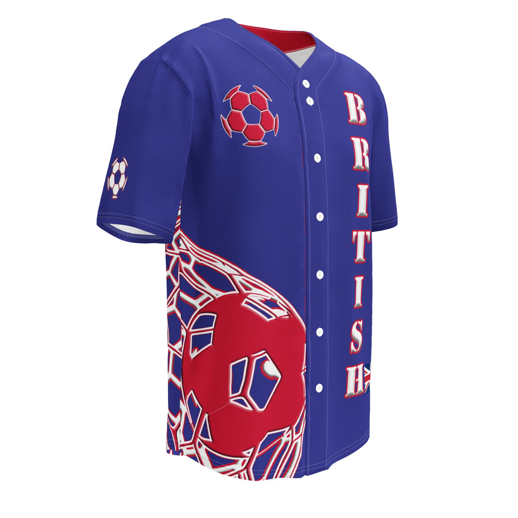 United Kingdom Football Themed Button-Down Sport Jersey - Conscious Apparel Store