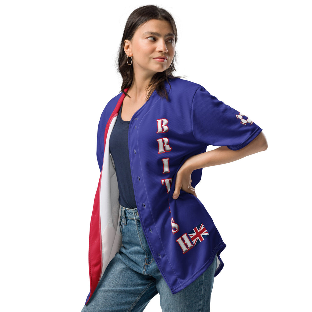 United Kingdom Football Themed Button-Down Sport Jersey - Conscious Apparel Store
