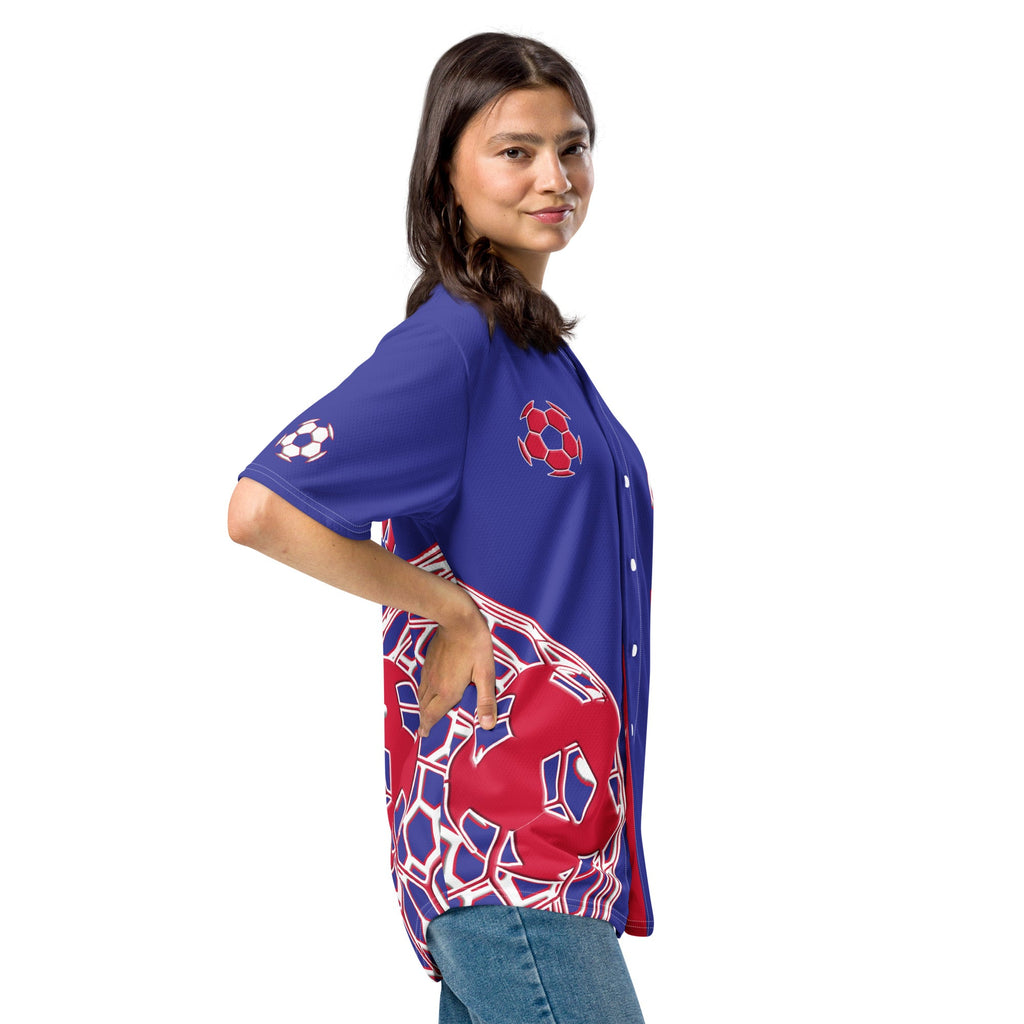 United Kingdom Football Themed Button-Down Sport Jersey - Conscious Apparel Store