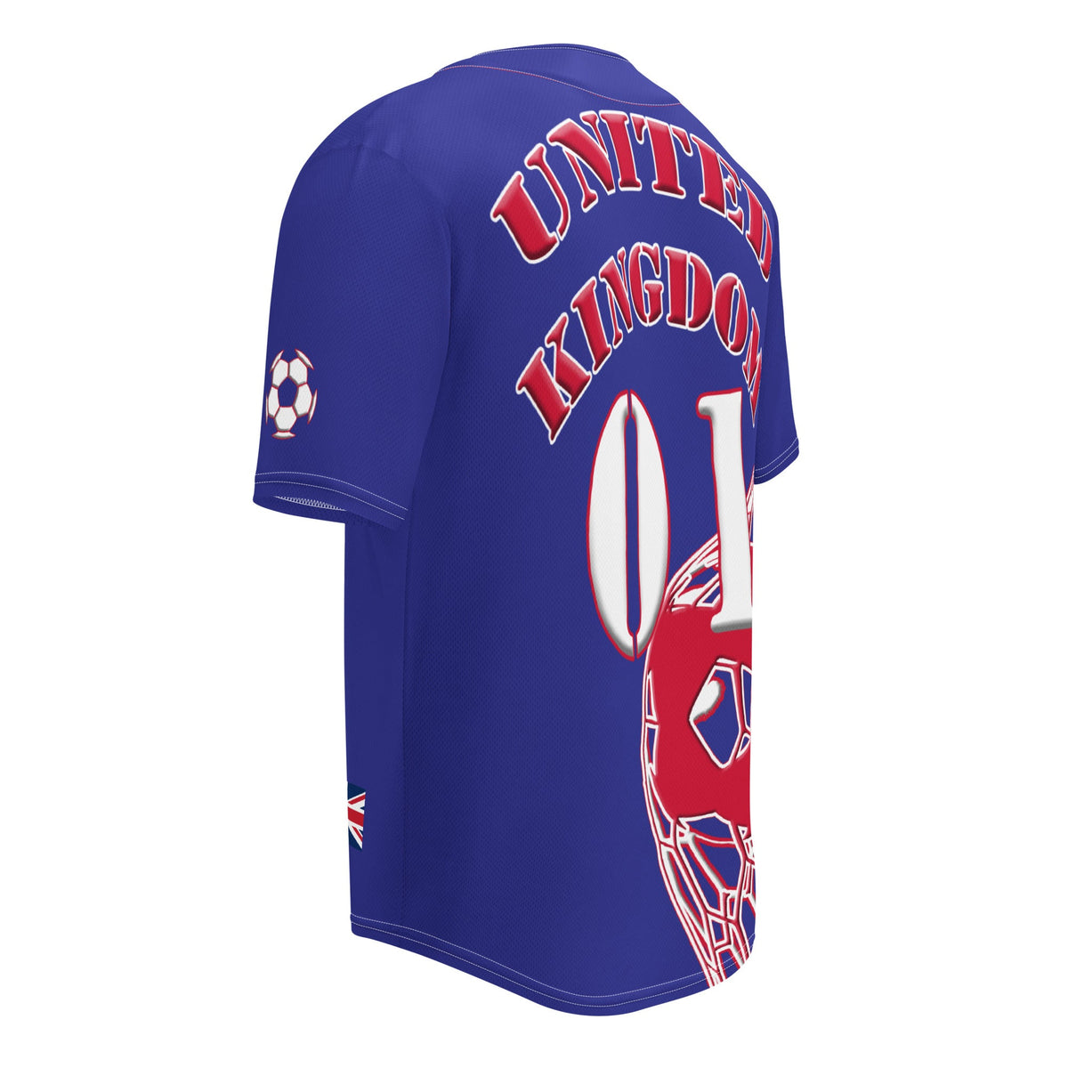 United Kingdom Football Themed Button-Down Sport Jersey - Conscious Apparel Store