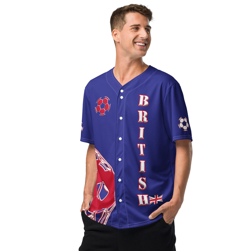 United Kingdom Football Themed Button-Down Sport Jersey - Conscious Apparel Store