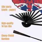 United Kingdom Girl Double-Sided Custom Folding Fan - Conscious Apparel Store