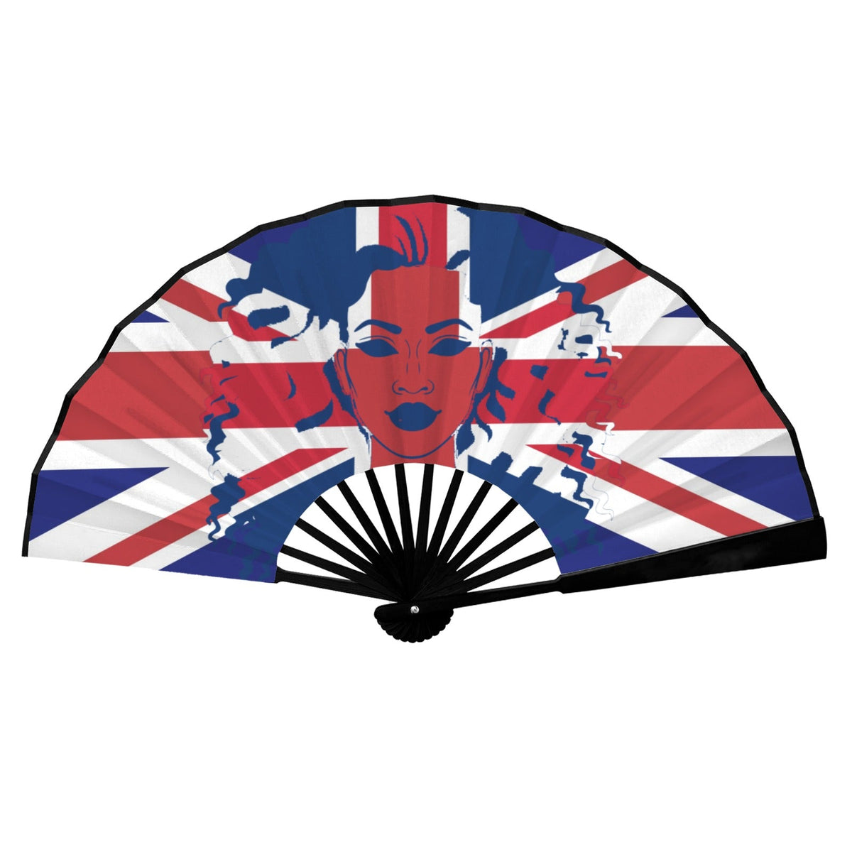 United Kingdom Girl Double-Sided Custom Folding Fan - Conscious Apparel Store
