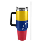 Venezuela Flag 40oz Tumbler with Black Handle - Conscious Apparel Store
