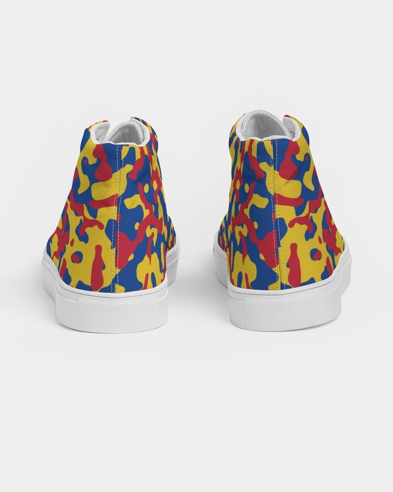 Venezuela Flag Camo Men's Hightop Canvas Shoe - Conscious Apparel Store