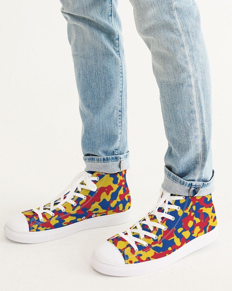 Venezuela Flag Camo Men's Hightop Canvas Shoe - Conscious Apparel Store