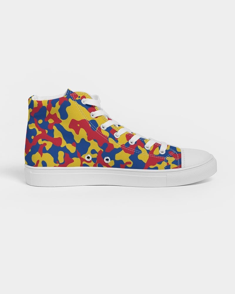 Venezuela Flag Camo Men's Hightop Canvas Shoe - Conscious Apparel Store
