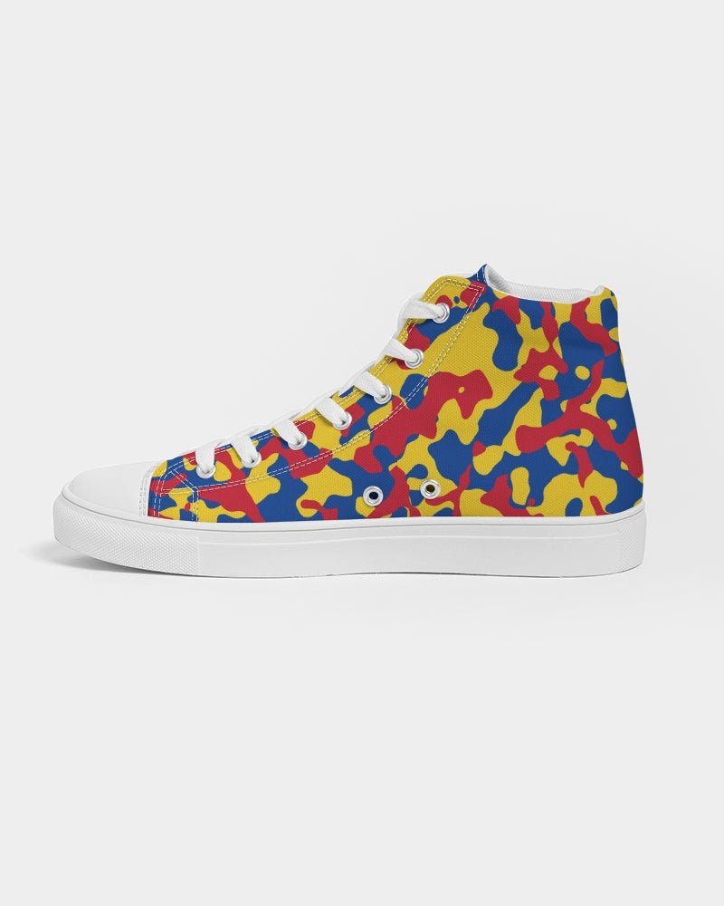 Venezuela Flag Camo Men's Hightop Canvas Shoe - Conscious Apparel Store