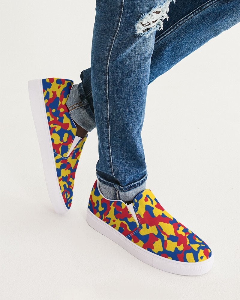 Venezuela Flag Camo Men's Slip-On Canvas Shoe - Conscious Apparel Store