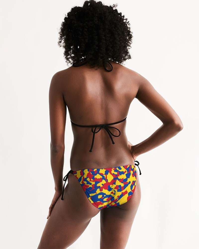 Venezuela Flag Camo Women's All-Over Print Triangle String Bikini - Conscious Apparel Store