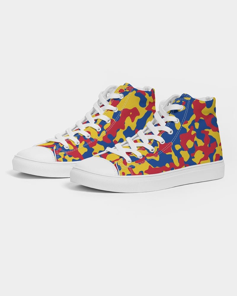 Venezuela Flag Camo Women's Hightop Canvas Shoe - Conscious Apparel Store