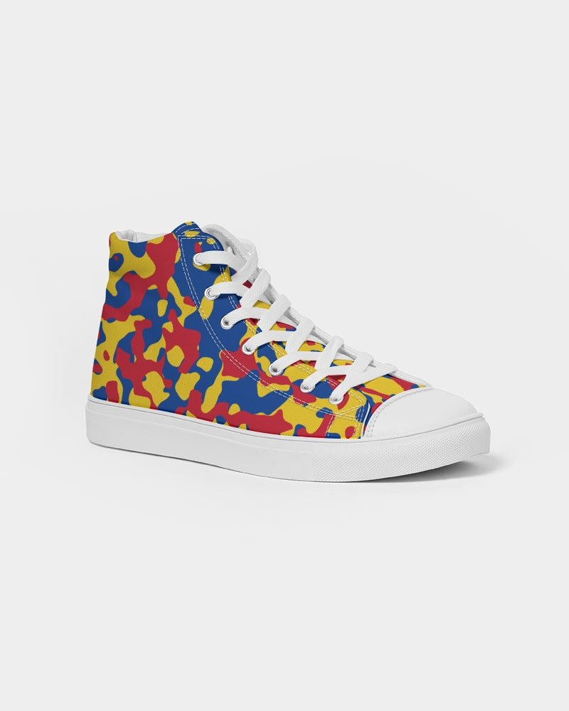 Venezuela Flag Camo Women's Hightop Canvas Shoe - Conscious Apparel Store
