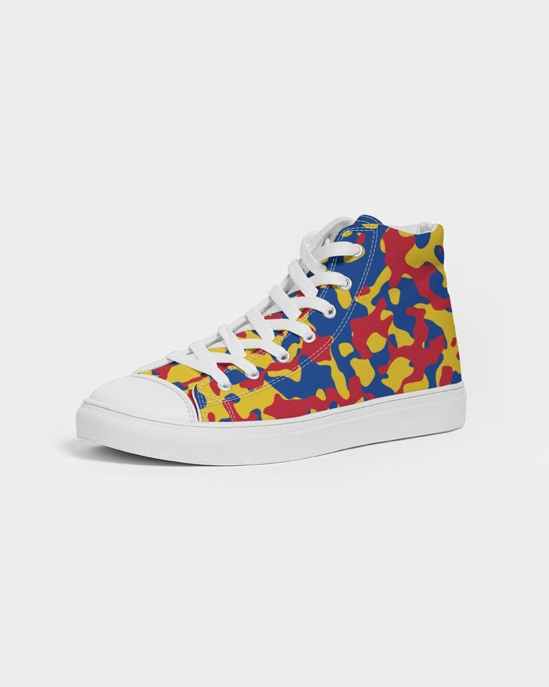 Venezuela Flag Camo Women's Hightop Canvas Shoe - Conscious Apparel Store