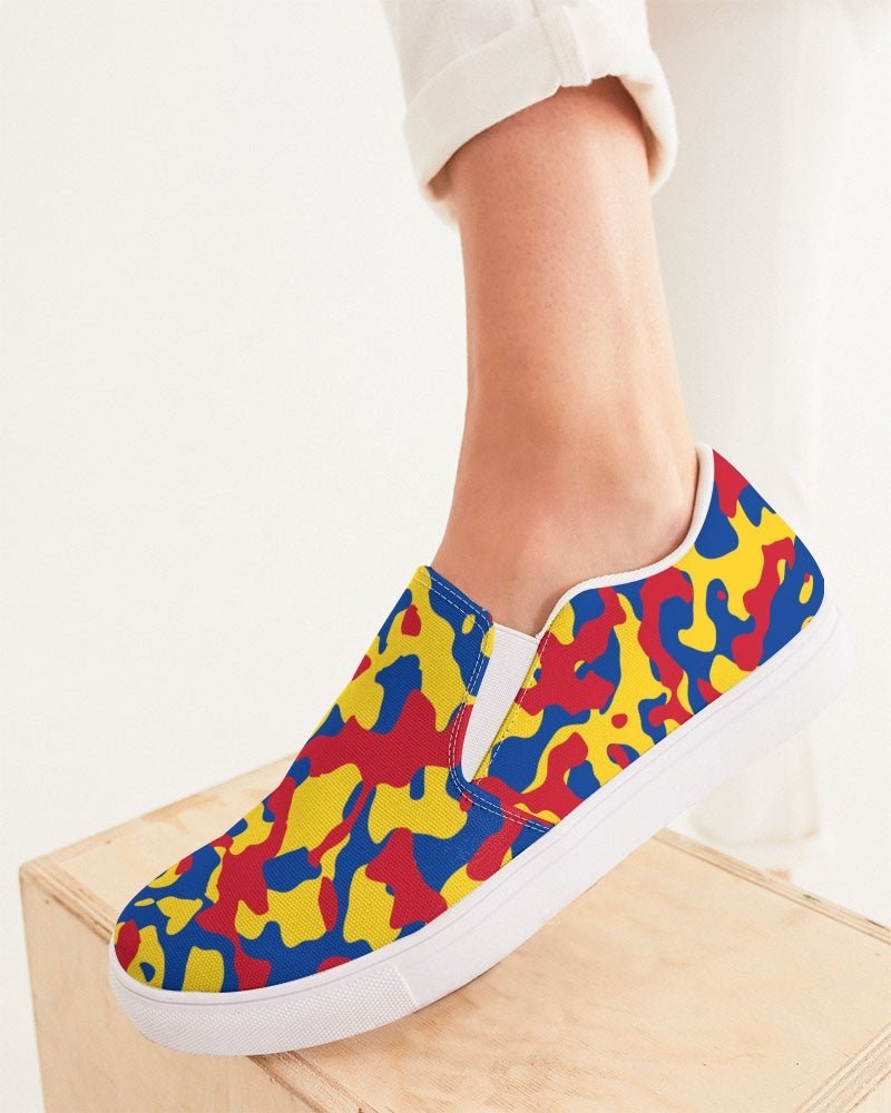 Venezuela Flag Camo Women's Slip-On Canvas Shoe - Conscious Apparel Store