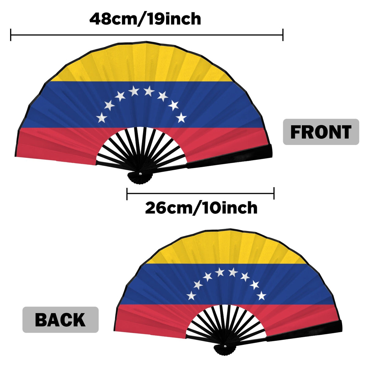 Venezuela Flag Double-Sided Custom Folding Fan - Conscious Apparel Store