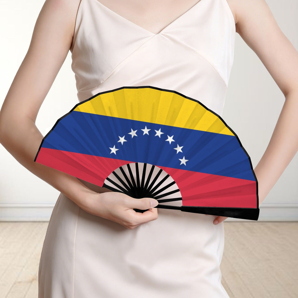 Venezuela Flag Double-Sided Custom Folding Fan - Conscious Apparel Store