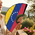 Venezuela Flag Double-Sided Custom Folding Fan - Conscious Apparel Store
