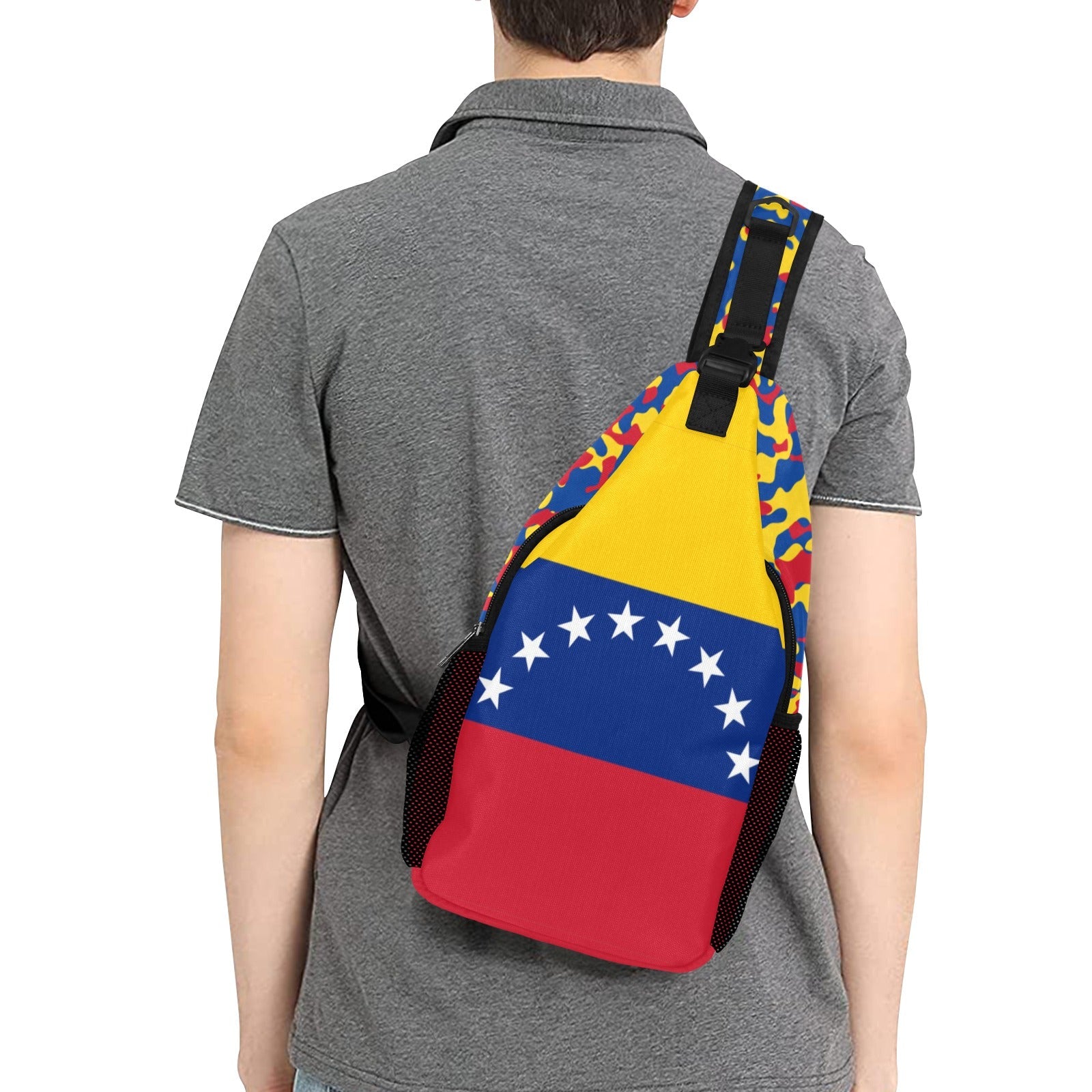 Venezuela Flag Men's Casual Chest Bag - Conscious Apparel Store