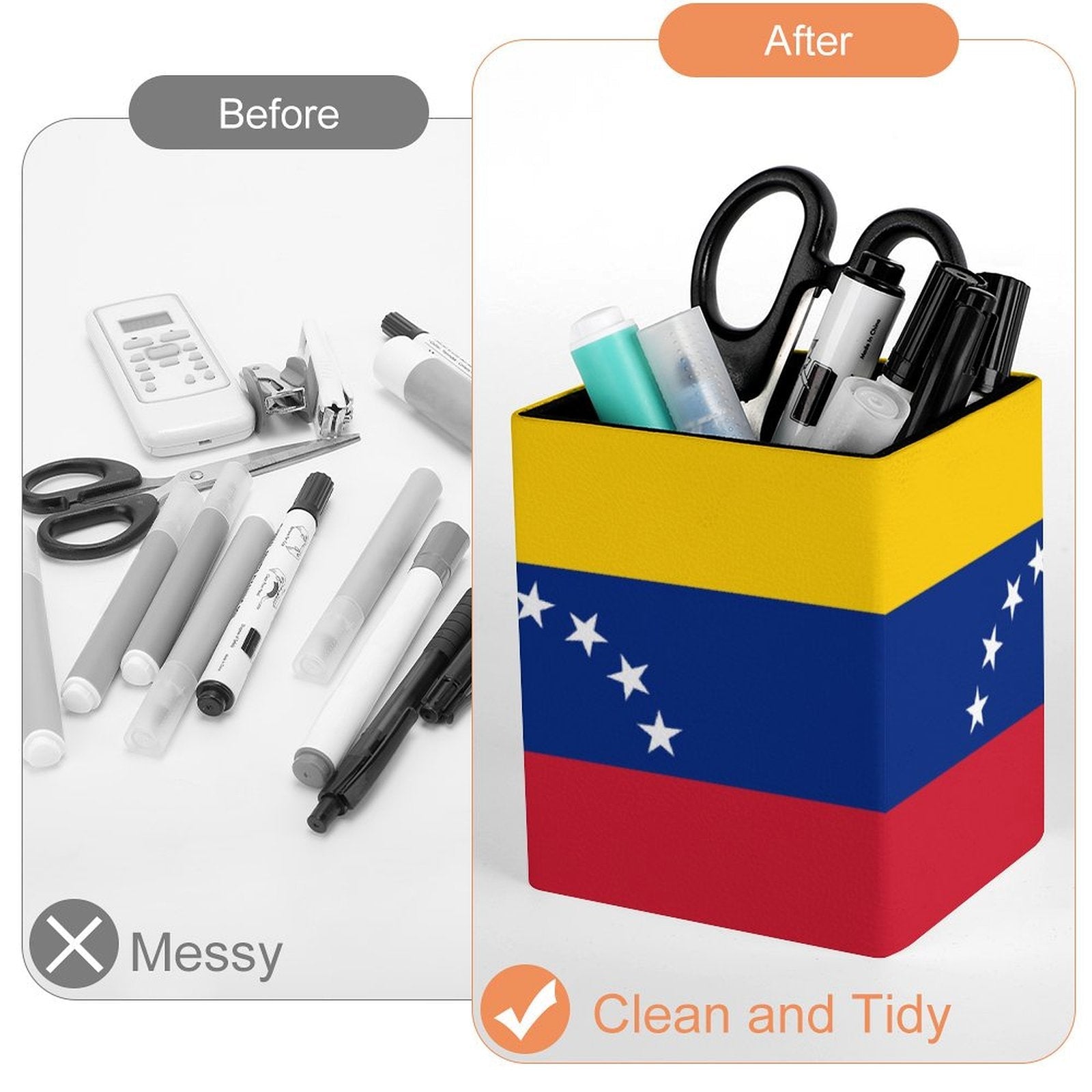 Venezuela Flag Square Pen Holder - Conscious Apparel Store