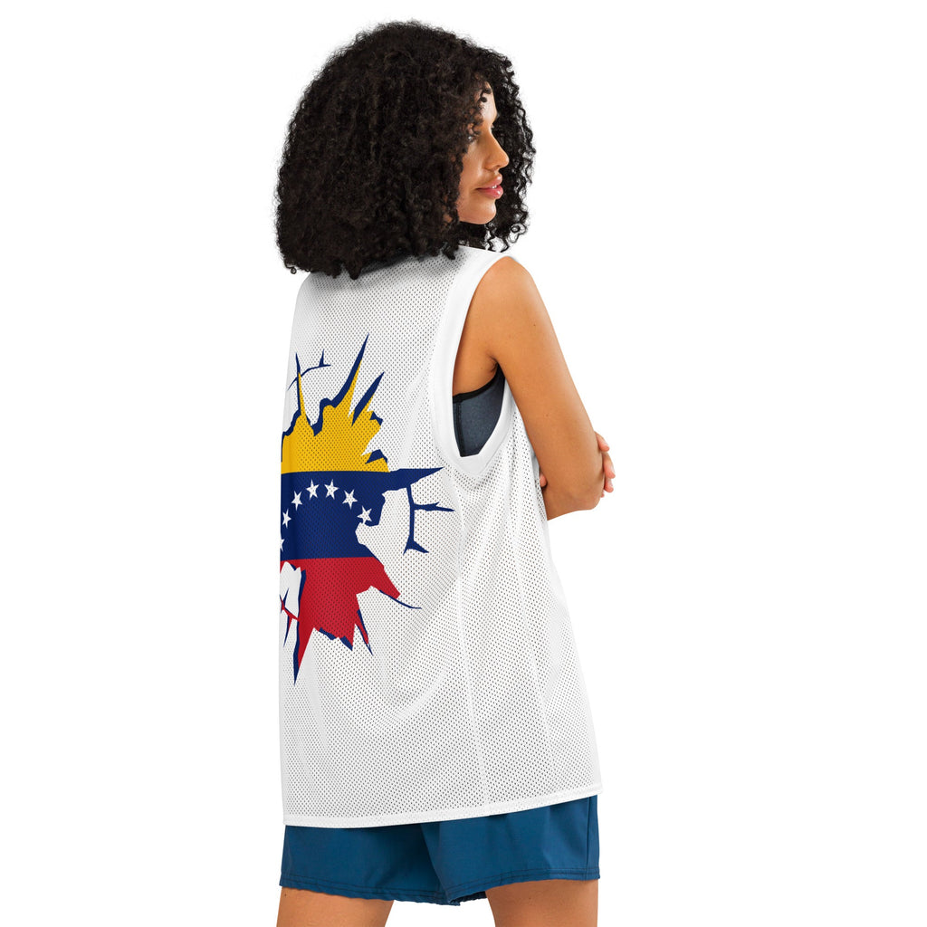 Venezuela Flag (White) Premium Sport Jersey Tank Top - Conscious Apparel Store