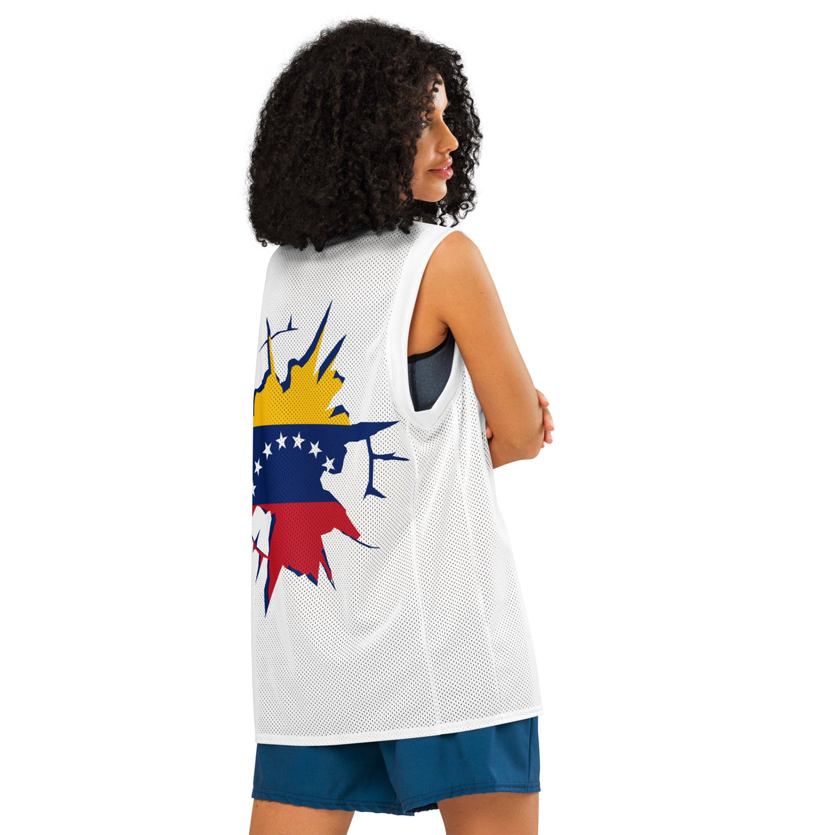 Venezuela Flag (White) Premium Sport Jersey Tank Top - Conscious Apparel Store