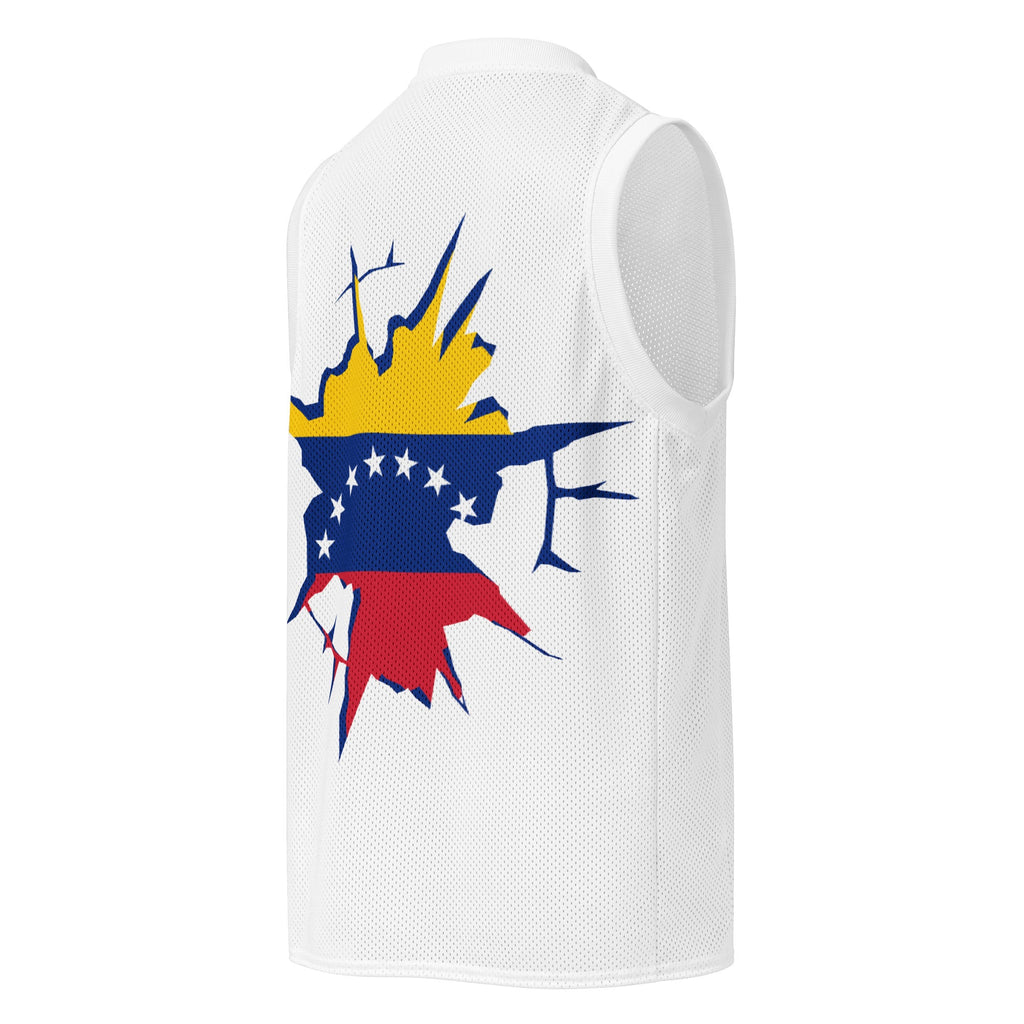 Venezuela Flag (White) Premium Sport Jersey Tank Top - Conscious Apparel Store