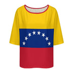 Venezuela Flag Women’s Loose Half-Sleeve Boat Neck T-Shirt - Conscious Apparel Store