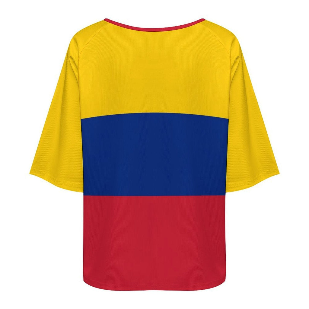 Venezuela Flag Women’s Loose Half-Sleeve Boat Neck T-Shirt - Conscious Apparel Store