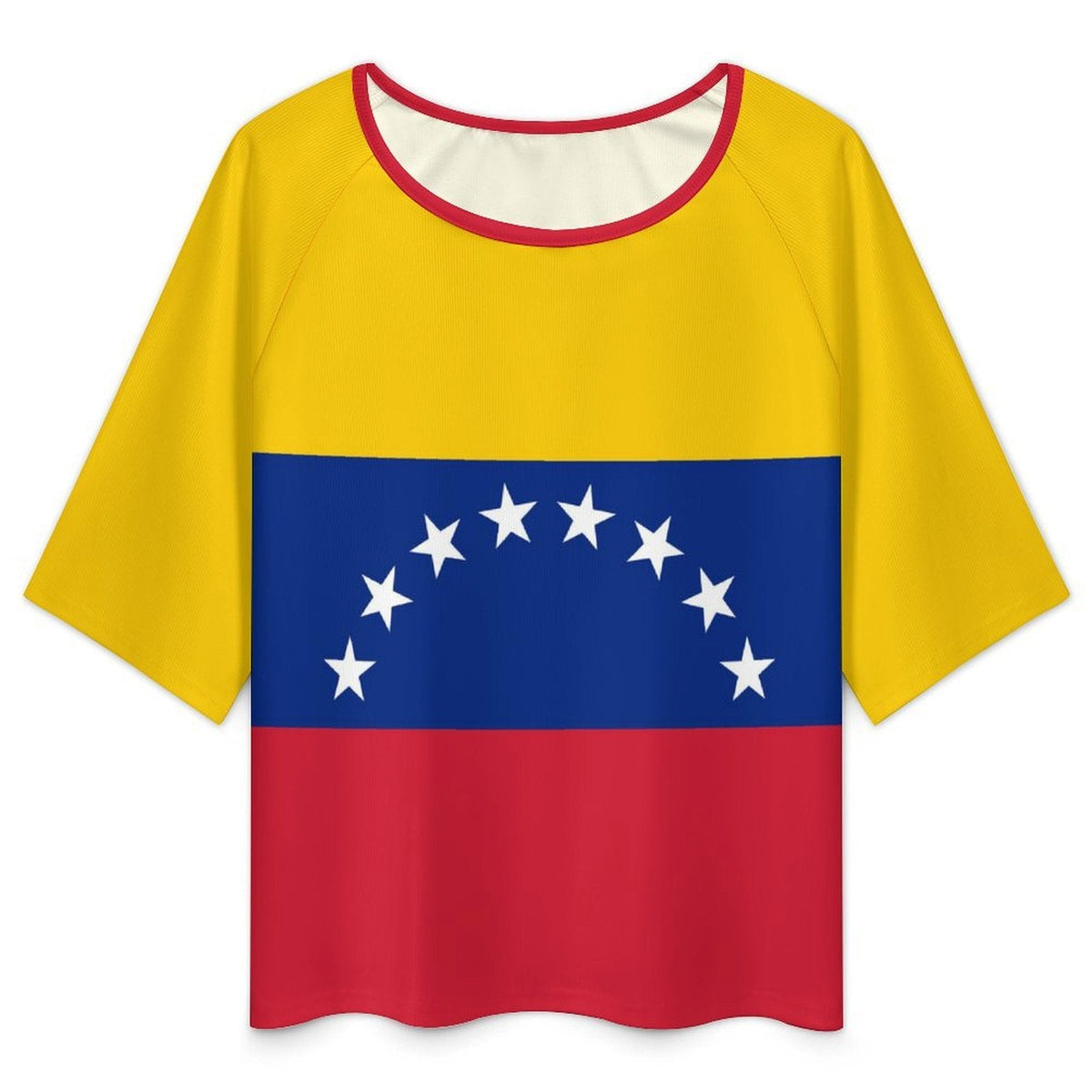 Venezuela Flag Women’s Loose Half-Sleeve Boat Neck T-Shirt - Conscious Apparel Store
