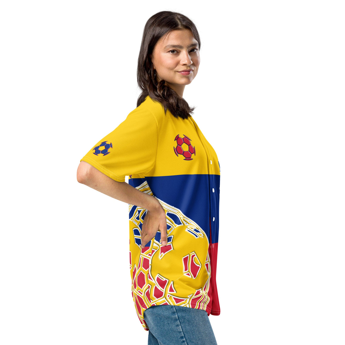 Venezuela Football Themed Button-Down Sport Jersey - Conscious Apparel Store
